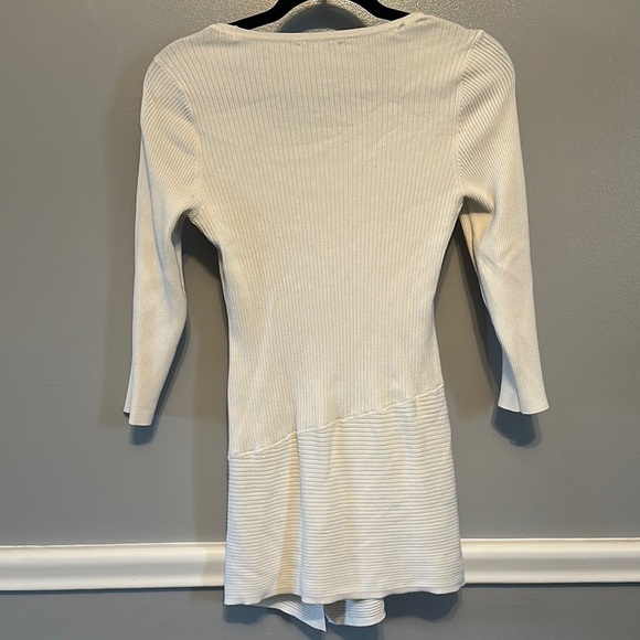 New York & Company Cream Tie Front Tunic - Picture 4 of 8